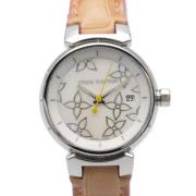 Pre-owned Leather watches Louis Vuitton Vintage , White , Dames