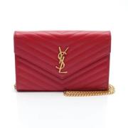 Pre-owned Leather shoulder-bags Yves Saint Laurent Vintage , Red , Dam...