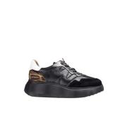 Zwarte Roma Damessneakers Verhogen Stijl Wonders , Black , Dames