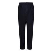 Blauwe Taps Toelopende Wollen Broek Boglioli , Blue , Heren