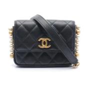 Pre-owned Leather chanel-bags Chanel Vintage , Black , Dames