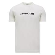 Witte T-shirts en Polos met Logo Moncler , White , Heren