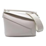 Pre-owned Leather handbags Loewe Pre-owned , White , Dames