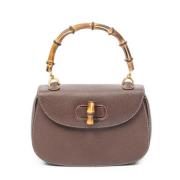 Pre-owned Leather handbags Gucci Vintage , Brown , Dames