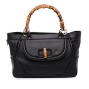 Pre-owned Leather handbags Gucci Vintage , Black , Dames