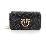 Zwarte Monogram Zak Liefde Pinko , Black , Dames