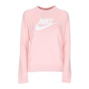 Essentiële Crew Hybrid Sweatshirt Atmosfeer/Wit Nike , Pink , Dames