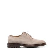 Beige Suède Veterschoenen Brunello Cucinelli , Gray , Heren