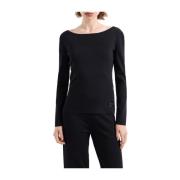 Zwarte Trui Vrouwen Viscose Polyamide Armani Exchange , Black , Dames