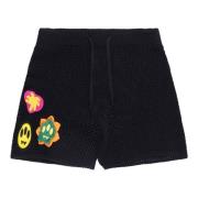 Gebreide netshorts met geborduurde patches Barrow , Black , Dames