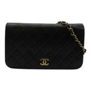 Pre-owned Leather chanel-bags Chanel Vintage , Black , Dames