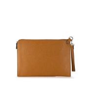 Pre-owned Leather clutches Salvatore Ferragamo Pre-owned , Brown , Dam...