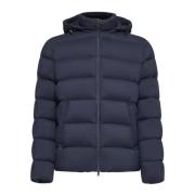 Blauwe Gewatteerde Nylon Bomberjack Herno , Blue , Heren