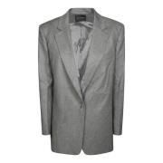 Oversized Melange Lana Blazer Andamane , Gray , Dames