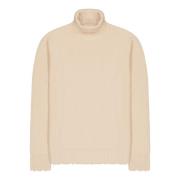 Turtleneck Sweater With Wool Breakages Laneus , Beige , Heren