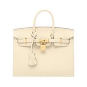 Pre-owned Leather handbags Hermès Vintage , White , Dames