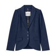 Vintage Gestreepte Blazer Upgrade Summum Woman , Blue , Dames