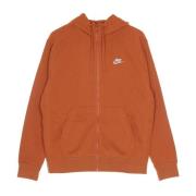 Sporty Hooded Zip Sweatshirt French Terry Nike , Orange , Heren