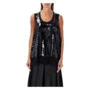 Paillet Tanktop Zwart Aw24 Comme des Garçons , Black , Dames