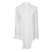 Witte Asymmetrische Schouder Cut Shirt Yohji Yamamoto , White , Dames