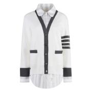 Tricolor Gebreide Vest voor Vrouwen Thom Browne , White , Dames