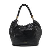 Krokodil Shopper Handtas met Logo Details Liu Jo , Black , Dames