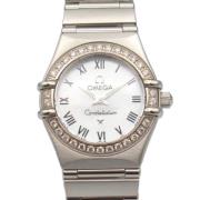 Pre-owned Stainless Steel watches Omega Vintage , White , Dames