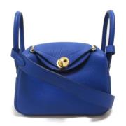 Pre-owned Leather shoulder-bags Hermès Vintage , Blue , Dames