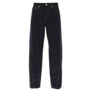 Baggy Twisted Leg Denim Broek Lanvin , Black , Heren