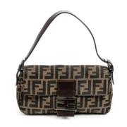 Pre-owned Canvas shoulder-bags Fendi Vintage , Brown , Dames