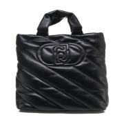 Gewatteerde Shopper met Logodetails Liu Jo , Black , Dames