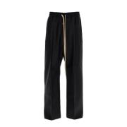 Wijde Wol Zijde Getailleerde Broek Fear Of God , Black , Heren