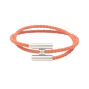 Pre-owned Leather bracelets Hermès Vintage , Gray , Dames