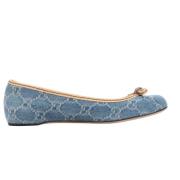 Pre-owned Canvas flats Gucci Vintage , Blue , Dames