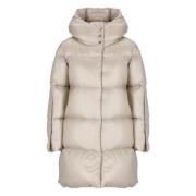 Beige Donsjas met Capuchon Herno , Beige , Dames