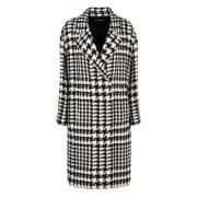 Houndstooth Oversize Wollen Jas Dolce & Gabbana , Multicolor , Dames