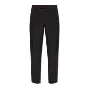 Wollen broek met vouw Salvatore Ferragamo , Black , Heren