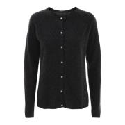 Cashmere Cardigan Donkergrijs Melange Btfcph , Black , Dames