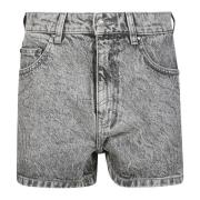 Rhinestone Denim Shorts Rotate Birger Christensen , Gray , Dames