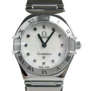 Pre-owned Stainless Steel watches Omega Vintage , White , Dames