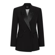 Elegante Zwarte Blazer met Klepzakken Bruuns Bazaar , Black , Dames