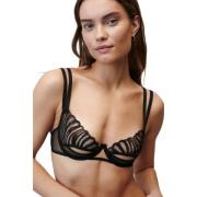 Zebra Mesh Geborduurde Beugel Bh Undress Code , Black , Dames