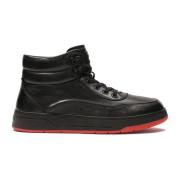 Zwarte sneakers met contrasterende rode zool Kazar , Black , Heren