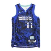 Luka Doncic Basketbal Tanktop Nike , Blue , Heren