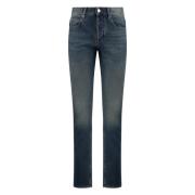 Stretch katoenen slim-fit jeans met metalen knopen Isabel Marant , Blu...