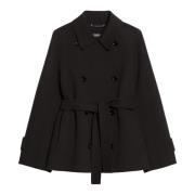 Korte wollen trenchcoat Max Mara , Black , Dames