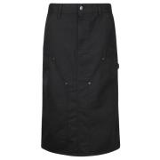 Canvas Midi Rok met Kniereinigingen Carhartt Wip , Black , Dames