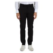 Slim Fit Wollen Broek Michael Coal , Black , Heren