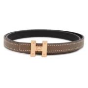 Pre-owned Leather belts Hermès Vintage , Beige , Dames