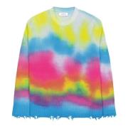 Tie dye print crewneck Laneus , Multicolor , Heren